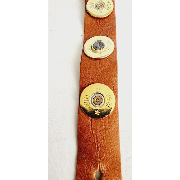 Lizzy Js Remington Shotgun Shell Brown Leather Bracelet  8-9" - Picture 4 of 6